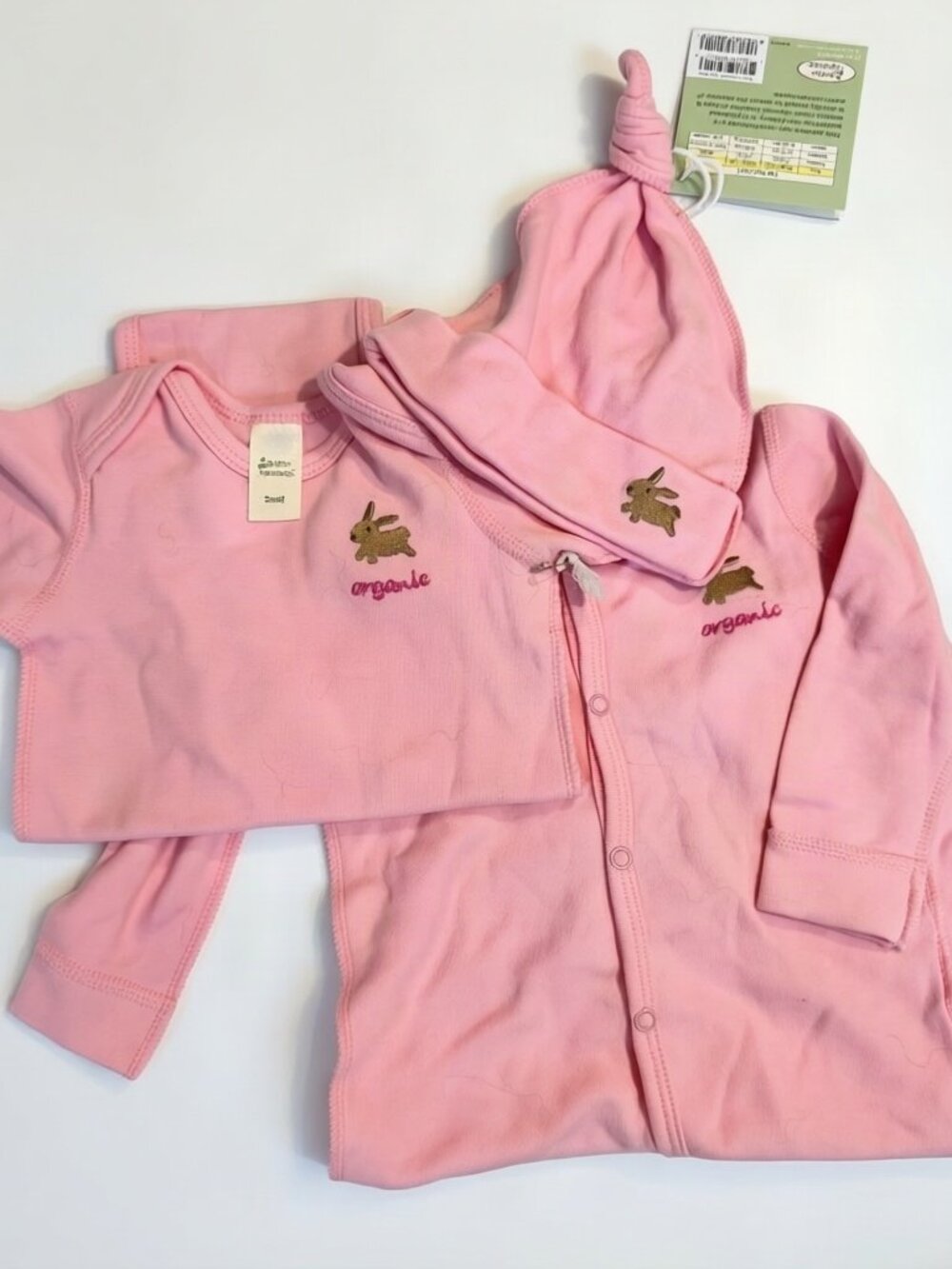 Green Sprouts Organic Cotton Baby Set Pink NWT 3 Pc